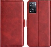 Oppo A57 - A57s - A77 Hoesje - MobyDefend Luxe Wallet Book Case (Sluiting Zijkant) - Rood - GSM Hoesje - Telefoonhoesje Geschikt Voor Oppo A57 - A57s - A77
