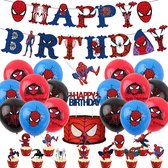 Décoration d'anniversaire Spiderman - Thema Spiderman - Guirlandes et drapeaux Happy Birthday - Ballons - Décoration - Cake Toppers - Cake Topper - Bunting - Fête d'enfants - Spiderman