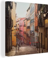 Rue au centre de Madrid Toile 50x50 cm - Tirage photo sur toile (Décoration murale salon / chambre) / Villes sur toile