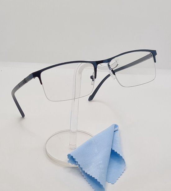 Dwaal teksten Vertrappen Leesbril +1.0 / halfbril van metalen frame / bril op sterkte +1,0 /  DONKERBLAUWE... | bol.com