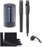 Kaweco - Stylo plume avec Clip - Perkeo - NOIR - MEDIUM - Noir Twister - Boîte de recharges