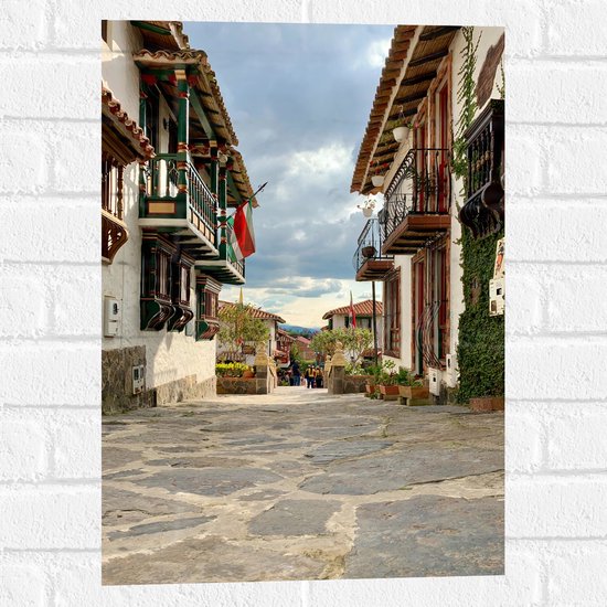 WallClassics - Muursticker - Gekleurde Balkon  - 40x60 cm Foto op Muursticker