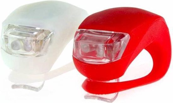 WVspecials Fietsverlichting Voor En Achter - Fietslamp - Siliconen - Rood En Wit - Siliconen LED Fiets Lampjes - Verlichting set - Achterlicht - Voorlicht - Koplamp - Rood - Wit