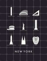 IXXI New York Architecture black - Wanddecoratie - Landen - 140 x 180 cm