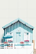 IXXI Blue Striped Houses - Wanddecoratie - Fotografie - 80 x 120 cm