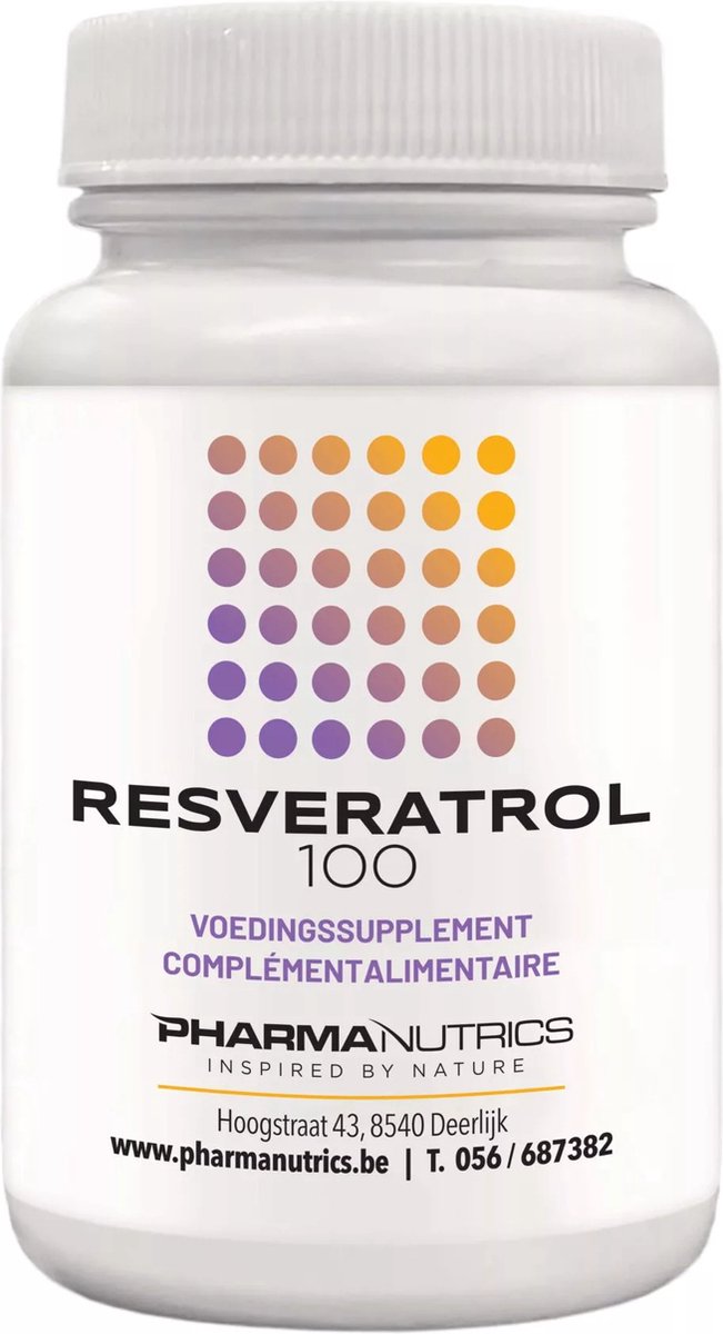 Goedkoopste RESVERATROL FORTE 60 v-caps Pharmanutrics - Huid - Bloedsomloop - Antioxydant - Natuurlijk - Wijnstokken