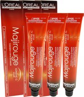 3x Loreal Majirouge Creme Coloration 50ml 08,46 Light Blonde Int. Copper Red