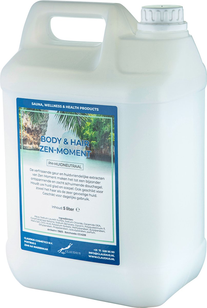 Body & Hair Zen Moment 5 Liter - navulling - 2 in 1 voor lichaam en haar.
