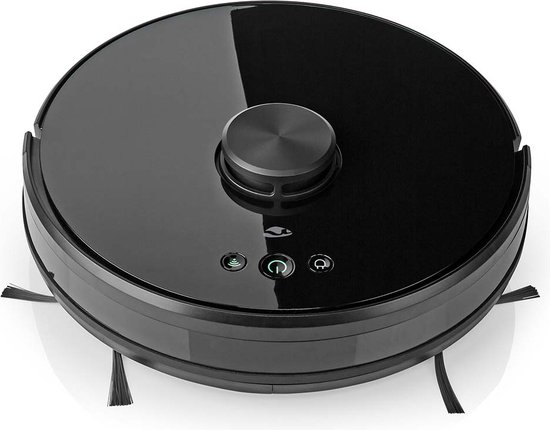 Nedis SmartLife Robotstofzuiger - Laser navigatie - Wi-Fi - Capaciteit opvangreservoir: 0.6 l - Automatisch opladen - Maximale gebruiksduur: 2 uur - Zwart - Android / IOS