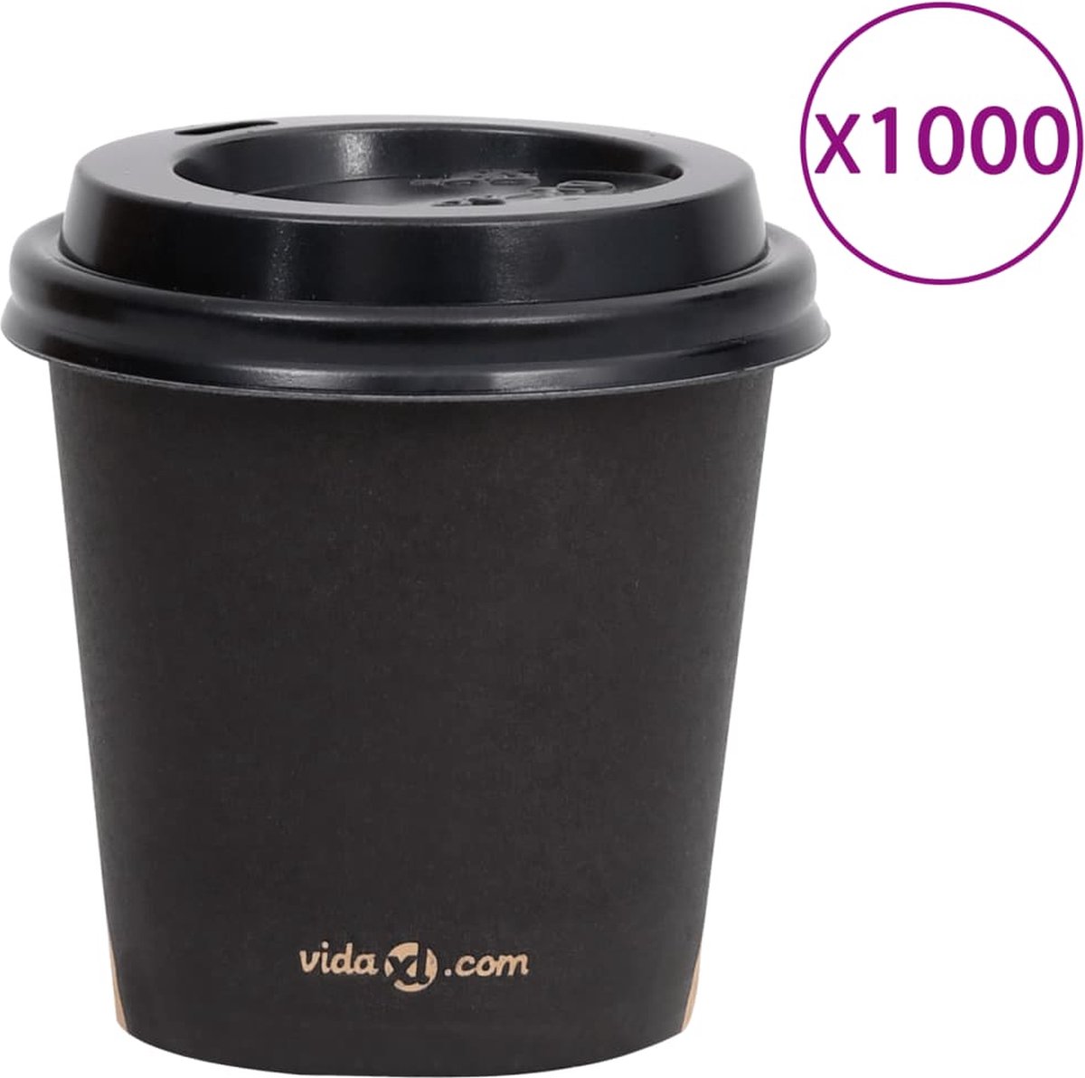 Prolenta Premium - 1000 st Koffiebekers met deksels 120 ml papier zwart