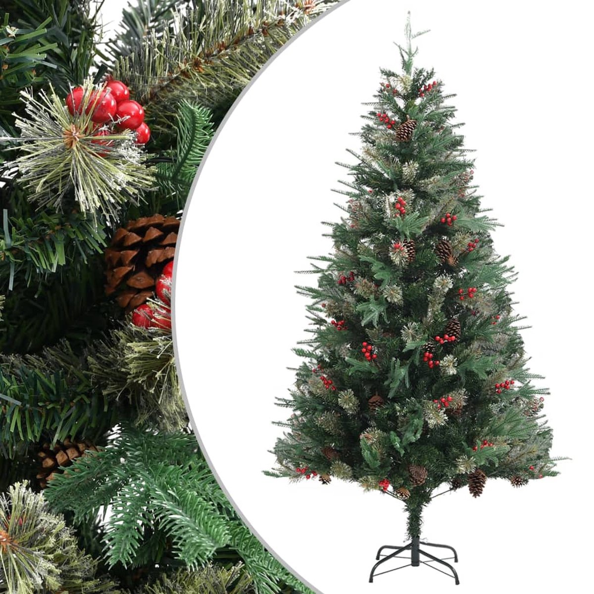 Prolenta Premium - Kerstboom met dennenappels 195 cm PVC en PE groen