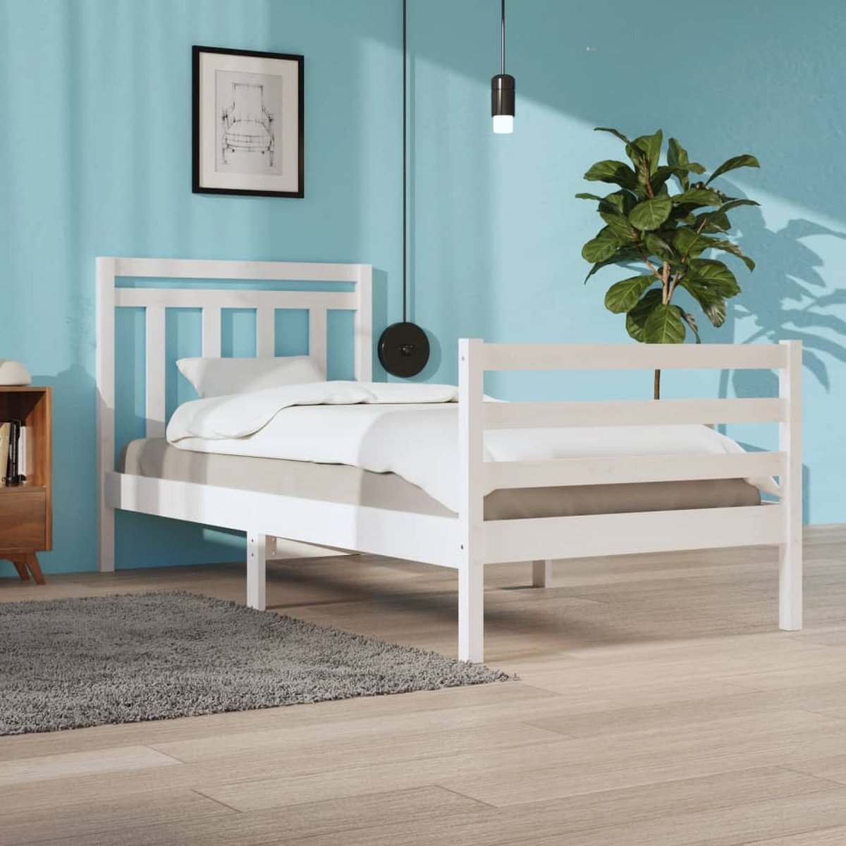 Prolenta Premium - Bedframe massief hout wit 90x200 cm