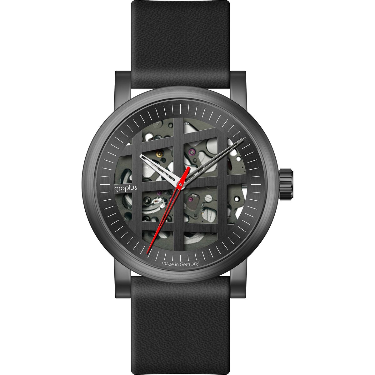 Walter Gropius Unisex-Uhren Analog Automatik One Size Grau 32023286
