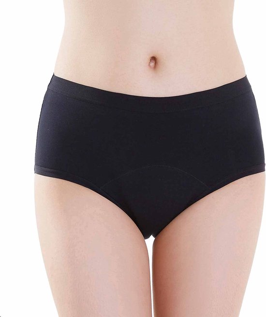 Menstruatie Ondergoed Menstruatie slip 4-laags ondergoed- Hoge Taille High Waist Corrigerend Slip Maat M Zwarte ondergoed Zwarte slip Period Underwear Incontinentie Zero Waste- menstruatie- menstruatie onderbroekje