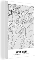 Peinture sur Toile Plan de la Ville - Allemagne - Witten - Plan d'Etage - Carte - 60x90 cm - Décoration murale
