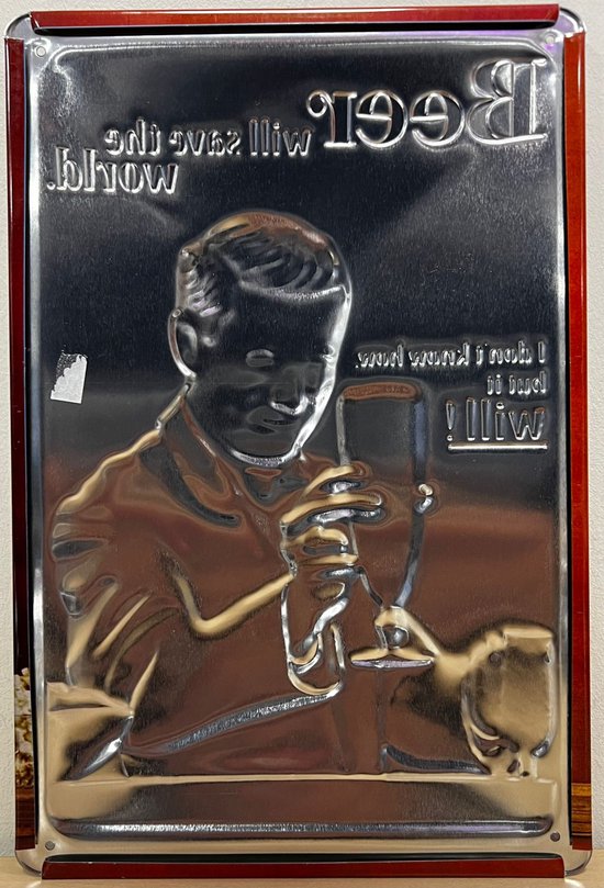 Targa In Metallo Decorativa 'Beer Will Save The World' - 30x20 Cm, Stile Vintage Per Pub E Cantina