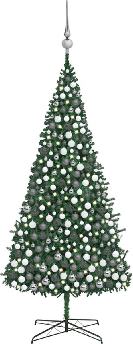 Prolenta Premium - Kunstkerstboom met LED's en kerstballen 400 cm groen