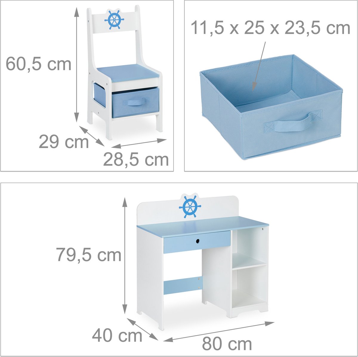 Relaxdays Kinderbureau Met Lades Kindertafel Opbergruimte Klein Bureau Kinderkamer 727203239