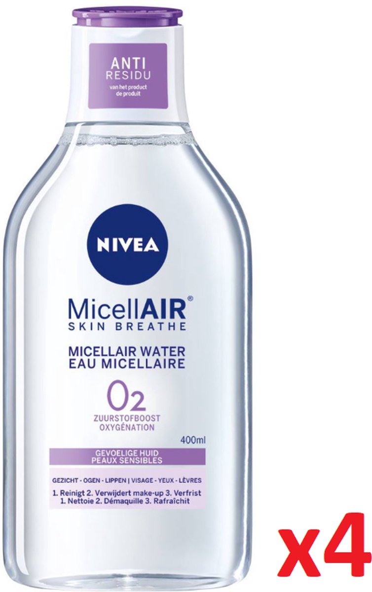 NIVEA - Micellair Water - Voor De Gevoelige Huid - 400ml x 4