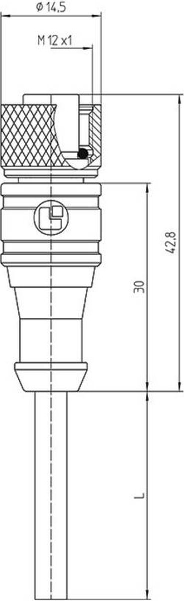 Lutronic 1065 Sensor/actuator connector, geassembleerd M12 Aantal polen: 4 Koppeling, recht 2.00 m 1 stuk(s)