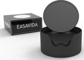 Easavida – Onderzetters voor Glazen – 8 stuks – Siliconen – Onderlegger – Inclusief Houder – Inclusief E-book – Zwart – Rond Design