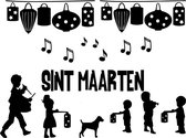 Raam sticker Sint maarten - Feest - vrolijk - 11 November - Zingen - Tekst - Spreuk - Statische raamfolie