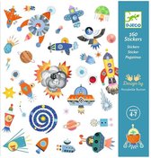 Djeco - Autocollants Espace / Interstellaire - 4 planches de stickers - 160 stickers