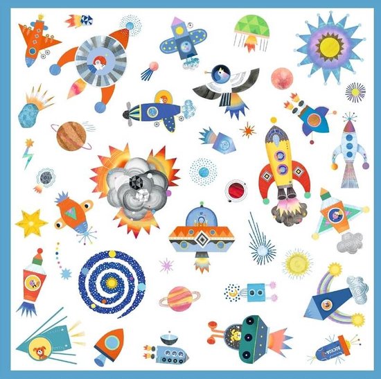 Djeco - Stickers Space / Interstellar - 4 stickervellen - 160 stickers