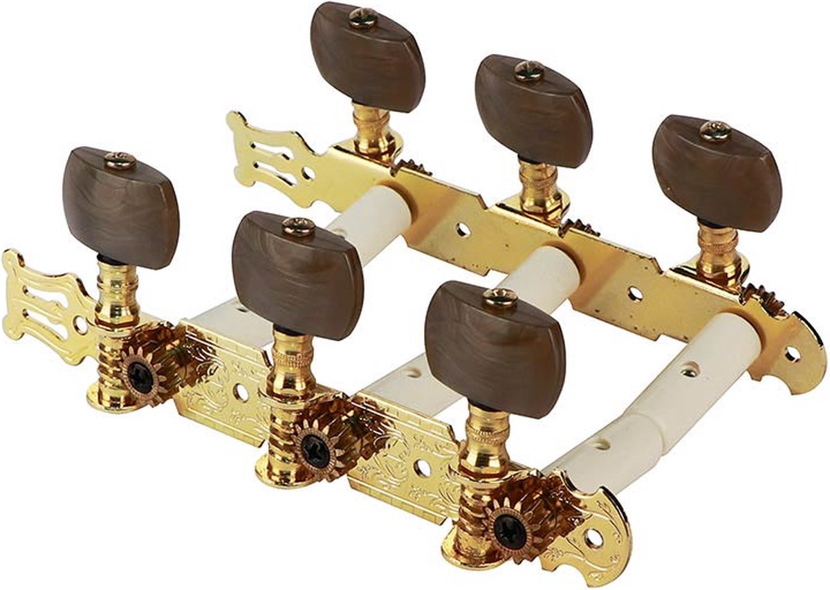Salvador Cortez MH0620 originele vervangingsonderdelen set van machine heads 3L3R, goud met amber peg, voor model 06,08,15,20