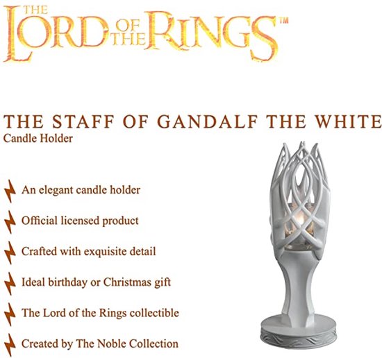 Lord of the Rings: Gandalf the White Candle Holder Noble Collection