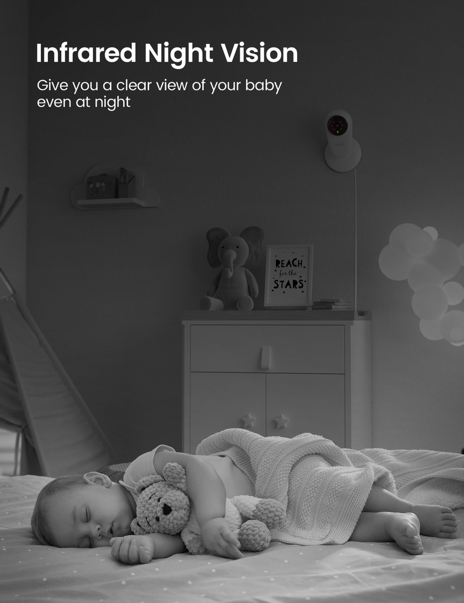 KALADO GC1Pro Wifi Babyfoon met Camera - Nachtzicht - afbeelding 2