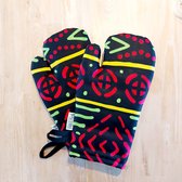 Ovenwanten | Set van 2| Handgemaakte Afrikaanse Boheemse stijl geometrische 'Mudcloth' Bogolan geïnspireerde print ovenwanten.