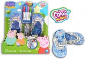 Peppa Pig badslippers kleuren - Maat 31/32 - Inclusief 4 stiften