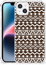 Hoesje met naam Geschikt voor Apple iPhone 14 Plus Telefoonhoesje met doorzichtige rand Aztec Brown