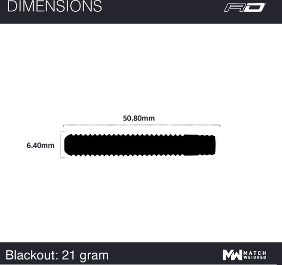 WINMAU - Blackout: Steeltip Tungsten Dartpijlen Professioneel - 21g van Winmau — afbeelding 2