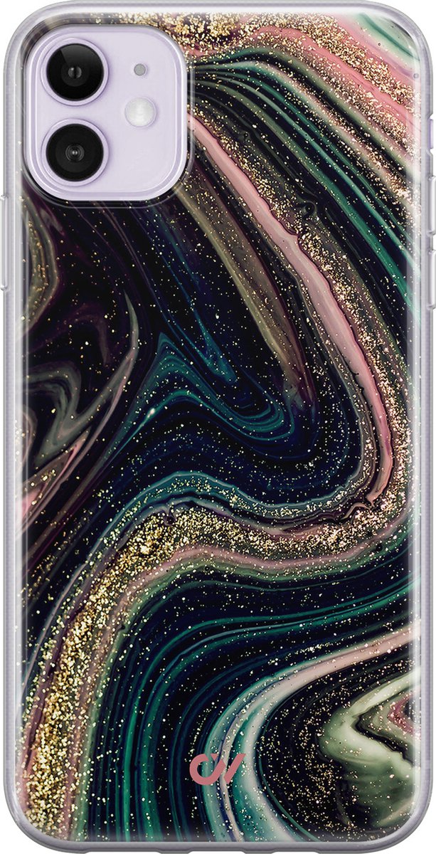 Hoesje geschikt voor Apple iPhone 11 - Marble Twilight - - Multi - Apple - Casevibes