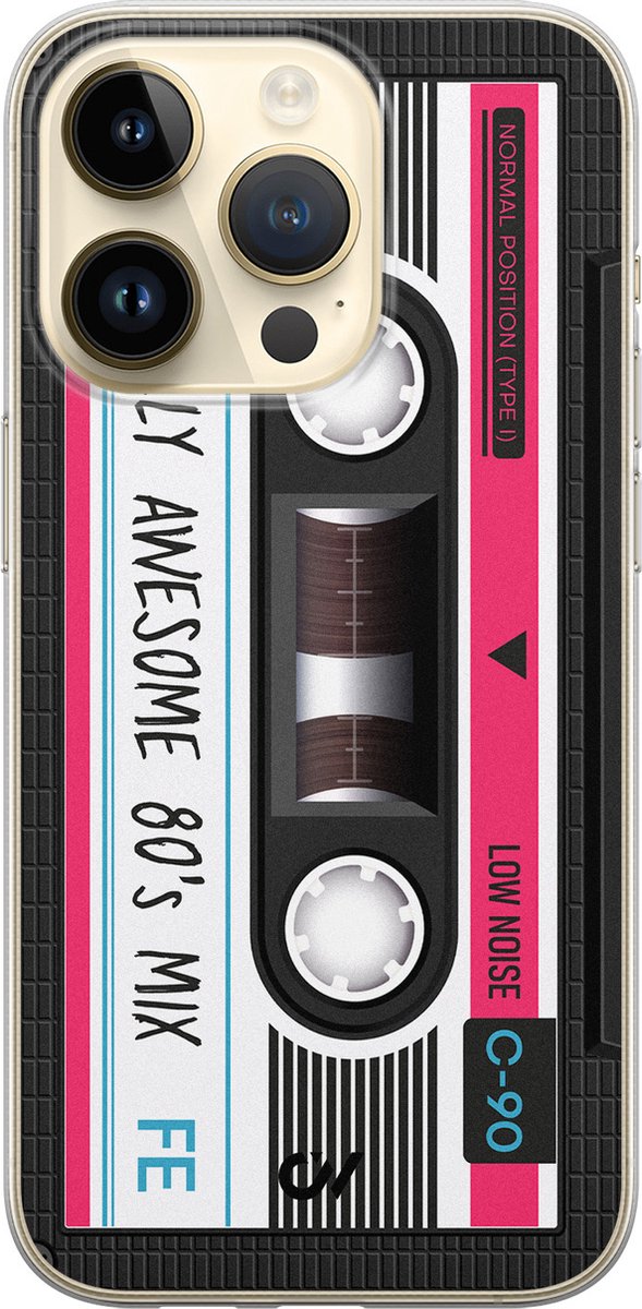 Hoesje geschikt voor Apple iPhone 14 Pro - Cassette - - Zwart - Apple - Casevibes
