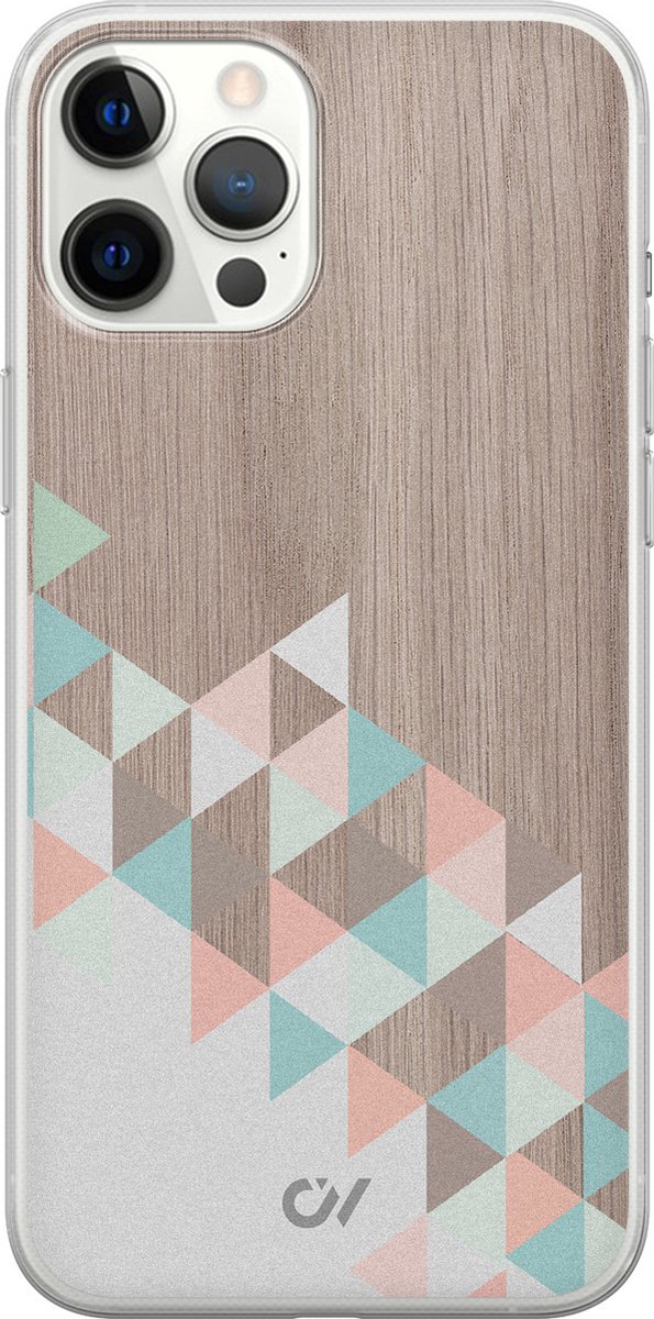 iPhone 12 Pro Max hoesje siliconen - Wood Art - Print - Bruin - Apple Soft Case Telefoonhoesje - TPU Back Cover - Casevibes