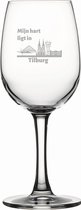 Gegraveerde witte wijnglas 26cl Tilburg