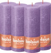 4 bougies pilier rustique violet 68 ( 85 heures) Eco Shine Vibrant Violet