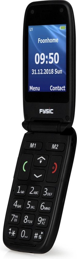 Qubo GSM mobiele telefoon voor senioren, flip mobiele telefoons, grote toetsen, hoog volume, SOS-functie, 2,4 inch, contacten met foto's, snelle oproep, senioren-mobiele telefoon, blauw