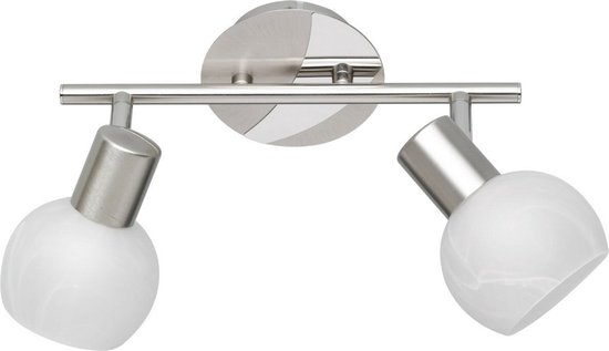 LED Plafondspot - Torna Besina - E14 Fitting - 2-lichts - Rond - Mat Nikkel - Aluminium