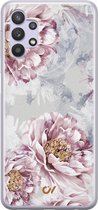 Samsung A32 5G hoesje - Floral Print - Bloemen - Beige - Soft Case Telefoonhoesje - TPU Back Cover - Casevibes