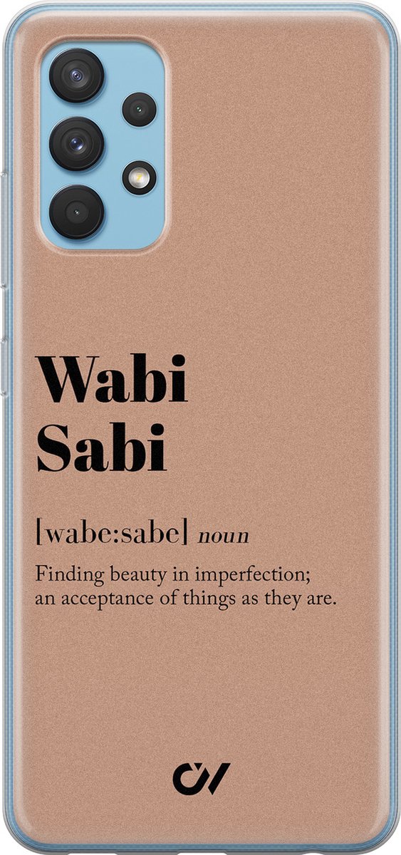 Hoesje geschikt voor Samsung Galaxy A32 4G - Wabi Sabi - - Bruin - - Casevibes