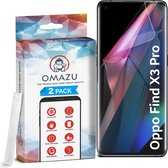Oppo Find X3 pro OMAZU 3D Flex TPU Screenprotector, 2 Pack (100% vingerafdruk scanner compatible) met kras herstellende coating, Edge to Edge bescherming