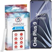 One Plus 9 OMAZU 3D Flex TPU Screenprotector, 2 Pack (100% vingerafdruk scanner compatible) met kras herstellende coating, Edge to Edge bescherming
