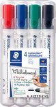 STAEDTLER Lumocolor whiteboard marker ronde punt – box 4 kleuren