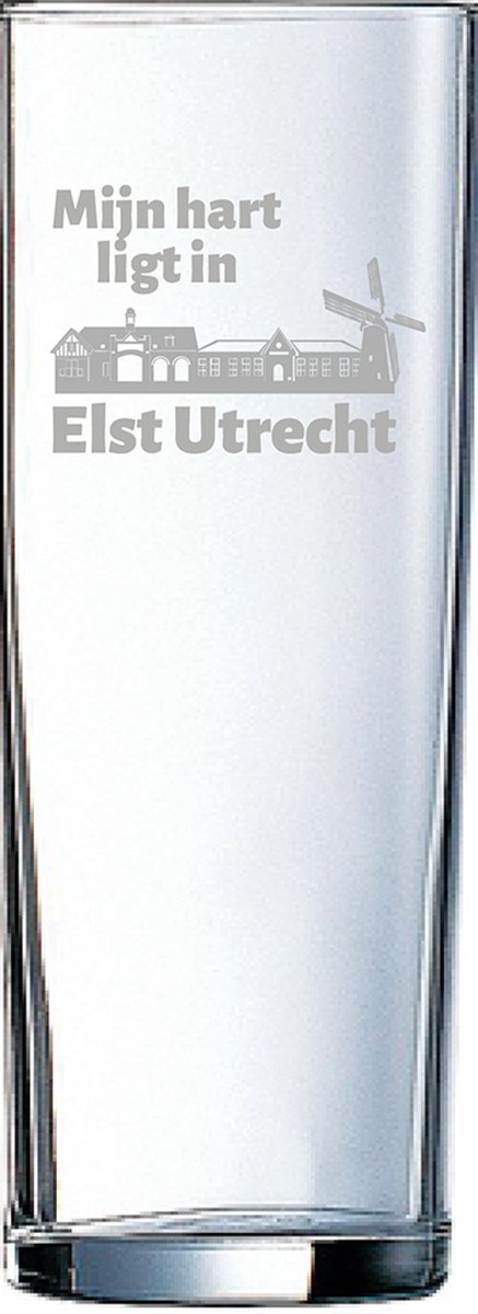 Gegraveerde longdrinkglas 31cl Elst Utrecht