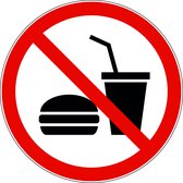Eten en drinken verboden sticker 20cm - Sticker verboden Eten en drinken  - Sticker geen eten en drinken - Verbodssticker - Eten en drinken verbod stickers - Sticker voor binnen en buiten