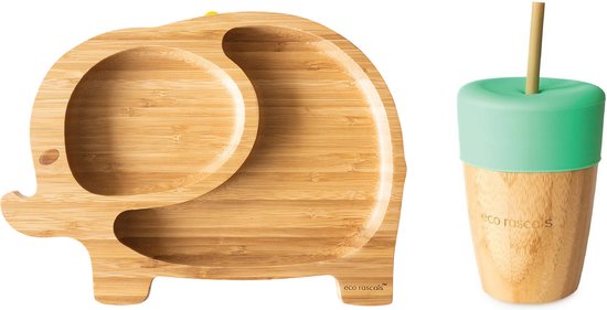 Eco Rascals Bamboe Eend Bordje Met Zuignap - Groen – Tiny Giggles